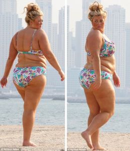 fat women on beach